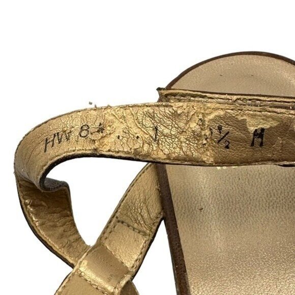 Stuart Weitzman 9.5 M Strappy Leather Platform Wedge Sandals Heels Brown Buckle - Picture 8 of 12